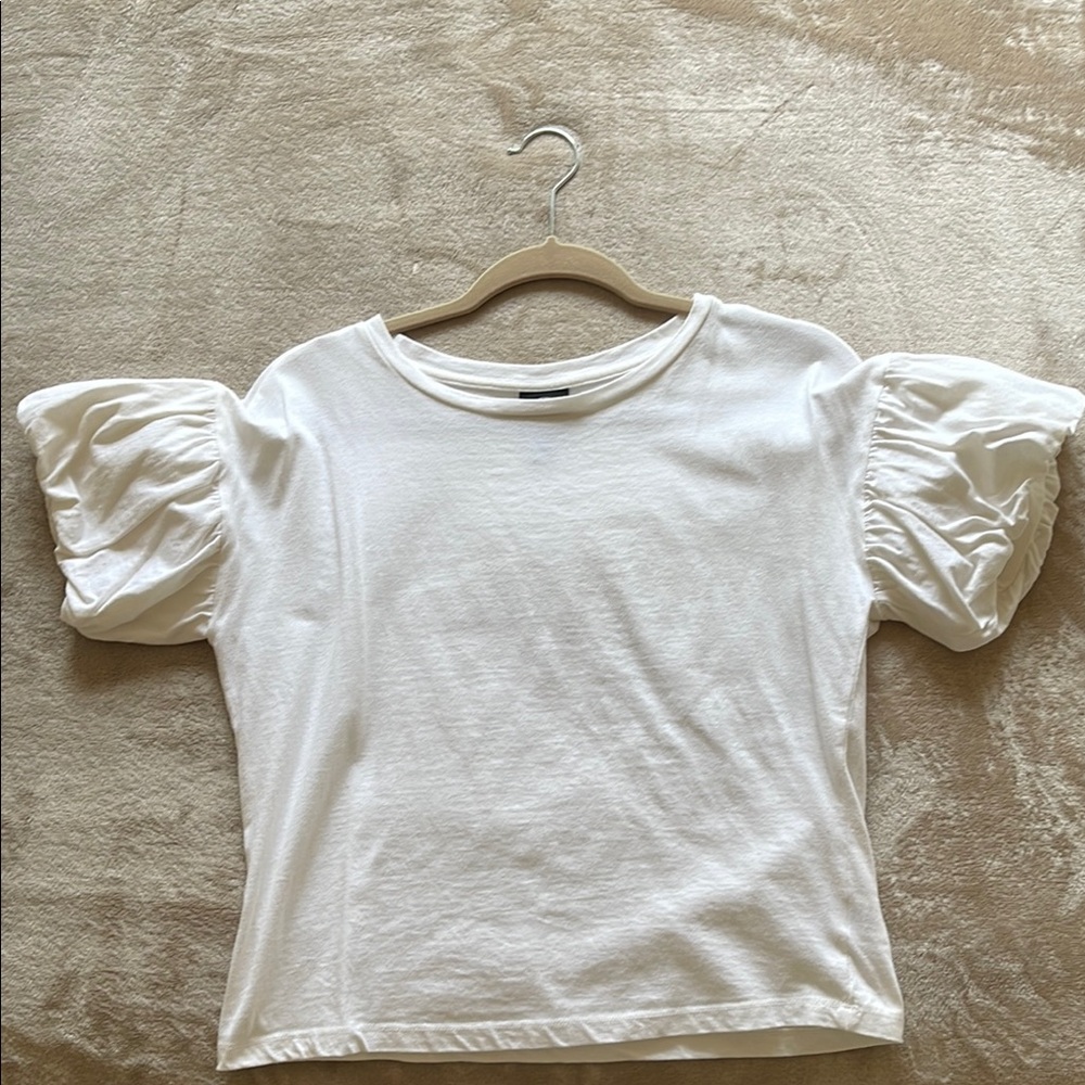 White Puff Sleeve Top